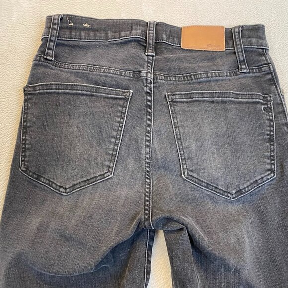 Madewell Womens Jeans 24T Cali Demi-Boot Gray Denim Raw Hem Stretchy Waist Slim - Picture 16 of 16
